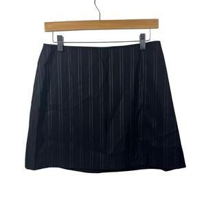 Star C.C.C. Mini Skirt Women S Black Pinstripe Slit Dark Romantic Bratz Y2K